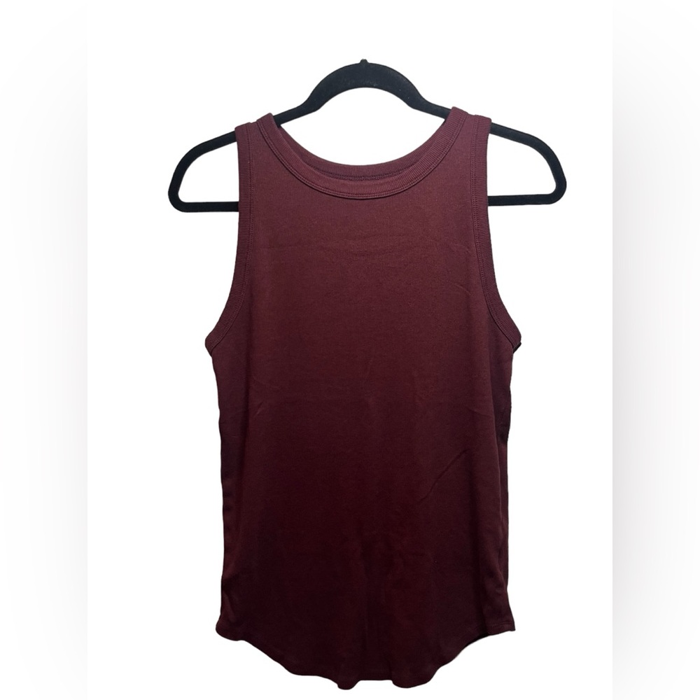 A New Day Burgundy Flattering Crew Neck Tank Top